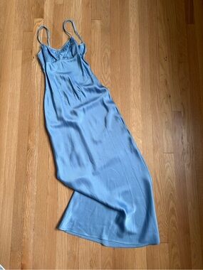 Anna October Light Blue Slip Maxi Dress